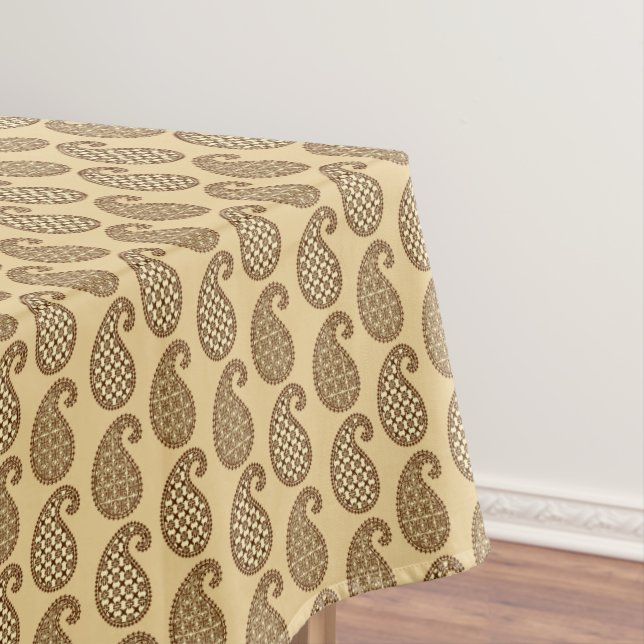 Toalha De Mesa padrão Paisley, bege, creme e chocolate (Posição Original)
