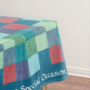 Toalha De Mesa Padrão Quilt Quilt Quadrado Verificado com Várias