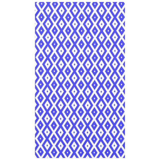 Toalha De Mesa Padrão real de diamante azul e branco (Frente)