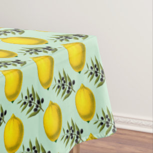 Toalha De Mesa Padrão Russo de Vintagem Moderna de Lemon e Azeit
