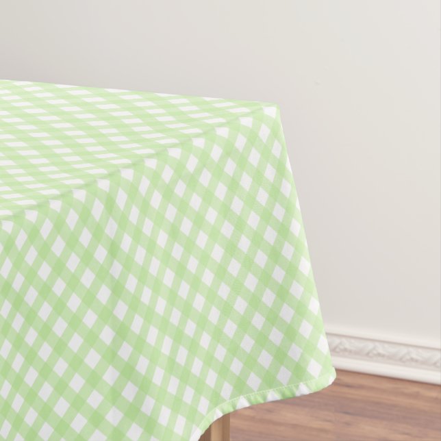 Toalha De Mesa Padrão Russo, Pastel Green Gingham (Posição Original)