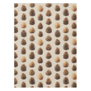Toalha De Mesa Padrão Rustic Brown Pine Cone Winter