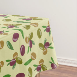 Toalha De Mesa Padrão Rustic Olive and Olive Leaves