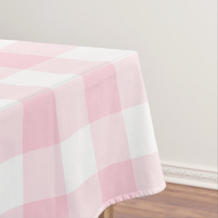 Toalha De Mesa Padrão Rustic Pink Gingham Check Xadrez