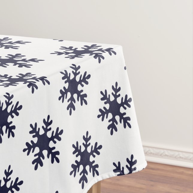 Toalha De Mesa Padrão Simples de Floco de Neve Azul Natal Feriado (Posição Original)