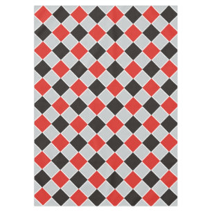 Toalha De Mesa Padrão SQUARE - preto vermelho branco + seu plano