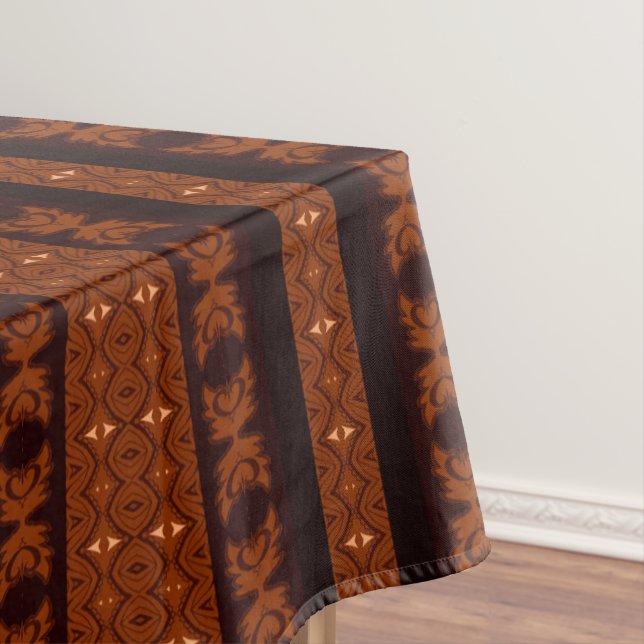 Toalha De Mesa Padrão Tribal Marrom e Preto (Posição Original)