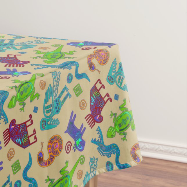 Toalha De Mesa Padrão Tribal Primitivo da Cultura Mexicana Africa (Posição Original)