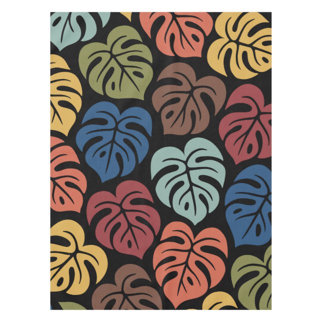 Toalha De Mesa Padrão Tropical de Monstera (Frente)