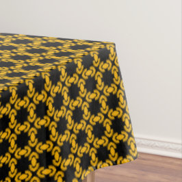 Toalha De Mesa Padrão urbano moderno preto e amarelo