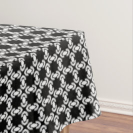 Toalha De Mesa Padrão Urbano Preto e Branco Moderno