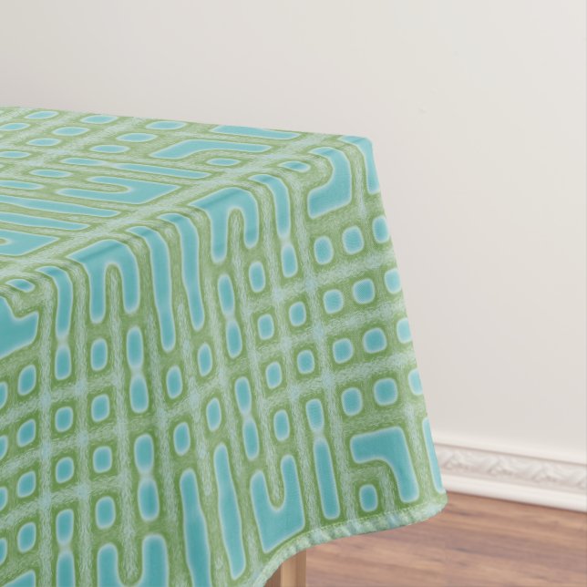 Toalha De Mesa Padrão Verde Azul Turquesa (Posição Original)
