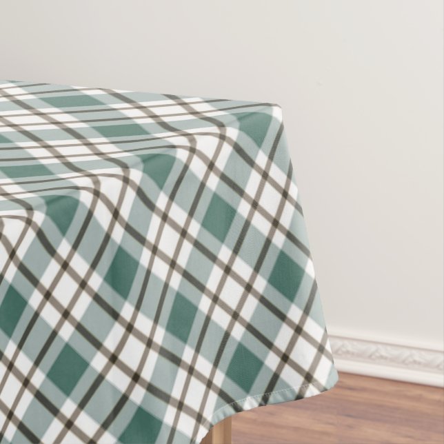 Toalha De Mesa padrão verde de tartã claro (Posição Original)