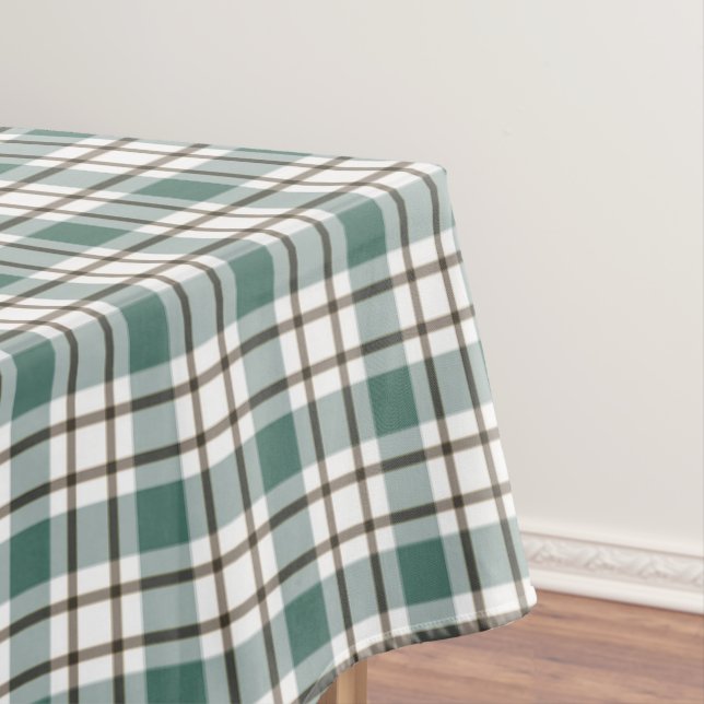 Toalha De Mesa padrão verde de tartã claro (Posição Original)