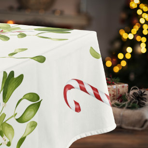 Toalha De Mesa Padrão Verde Vermelho e Verde do Natal Moderno