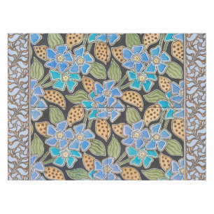 Toalha De Mesa Padrão Vinca das Flores Azuis