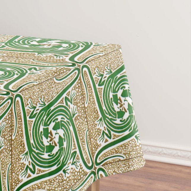 Toalha De Mesa Padrão Vitoriano Era Art Nouveau Quatro Lagartos (Posição Original)