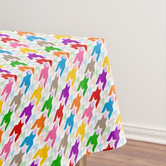 Toalha De Mesa Padrão Xadrez Colorido Branco  (Posição Original)