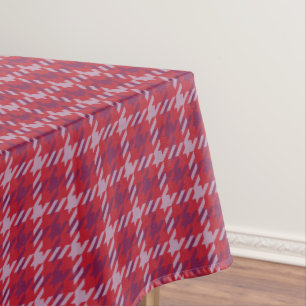 Toalha De Mesa Padrão xadrez dente de cão vermelho carmesim retrô