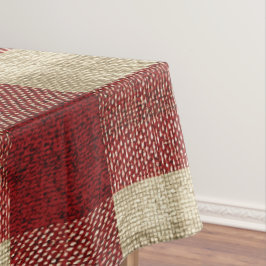 Toalha De Mesa Padrão Xadrez Elegante Burgundy Marfim Vermelho Fe