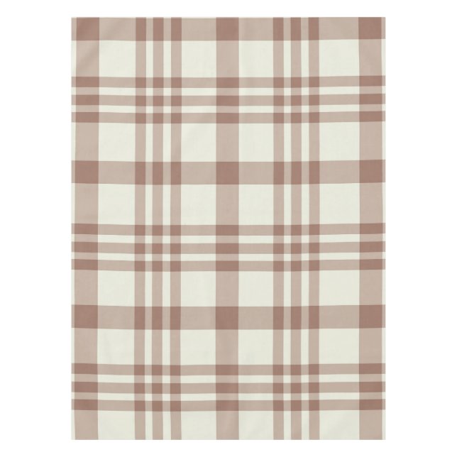 Toalha De Mesa Padrão Xadrez Escocês Marrom Mousse de Mocha  (Frente)