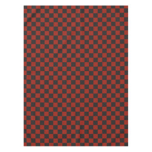 Toalha De Mesa Padrão xadrez preto e vermelho profundo
