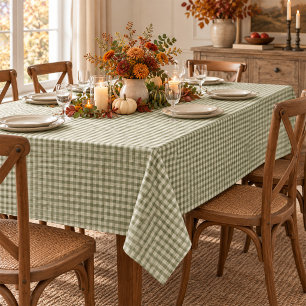 Toalha De Mesa Padrão Xadrez Verde Simples Clássico