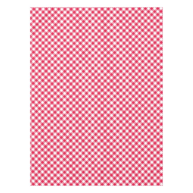 Toalha De Mesa Padrão Xadrez Vermelho e Branco Clássico Rústico (Frente)