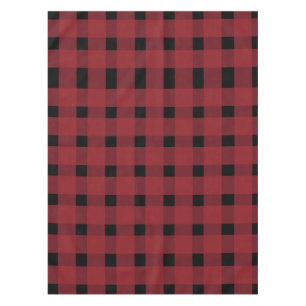 Toalha De Mesa Padrão Xadrez Vermelho e Preto