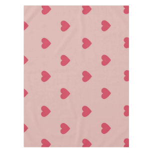 Toalha De Mesa Padrão Y2K Retro Coração Cor-de-Rosa com Fundo Ros