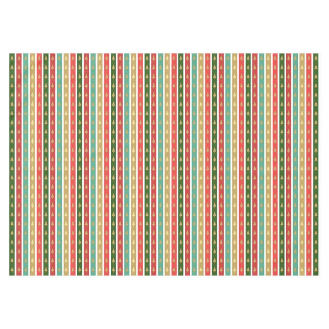 Toalha De Mesa Padrões de árvores ouros de Natal - Elegante e Chi (Frente (Horizontal))