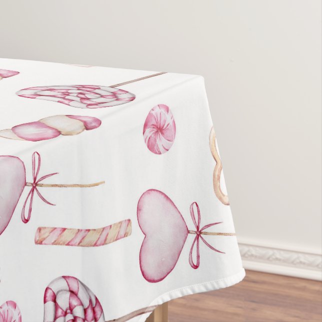 Toalha De Mesa Padrões de coração doce (Posição Original)