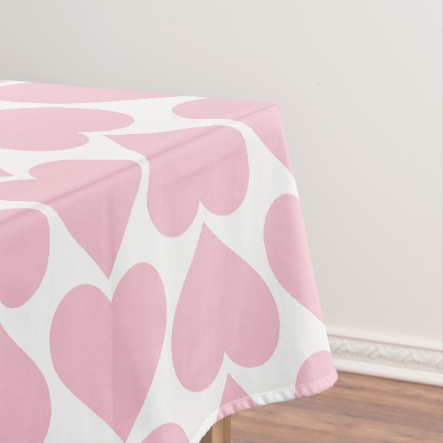 Toalha De Mesa Padrões de Coração Rosa, Romântico, Amor (Posição Original)