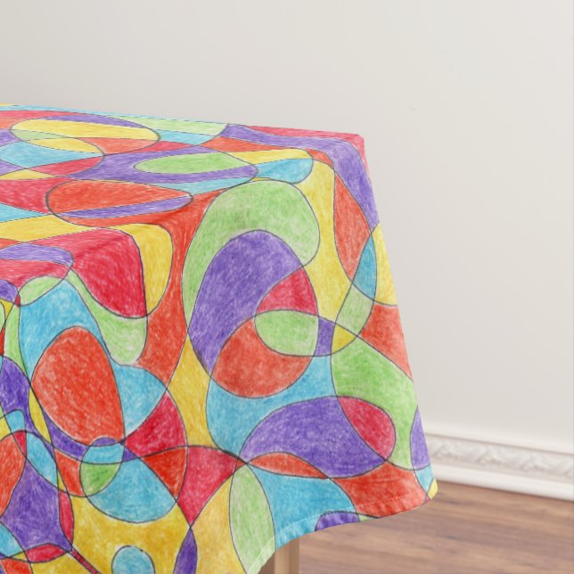 Toalha De Mesa Padrões de Portas de Crayon Desenhado à Mão (Posição Original)