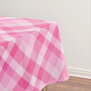 Toalha De Mesa Padrões de Xadrez rosa-claro, cor-de-rosa médio Ta