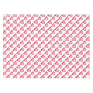 Toalha De Mesa Padrões do Coração de Amor Rosa