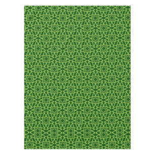Toalha De Mesa Padrões Geométricos Verdes Elegantes