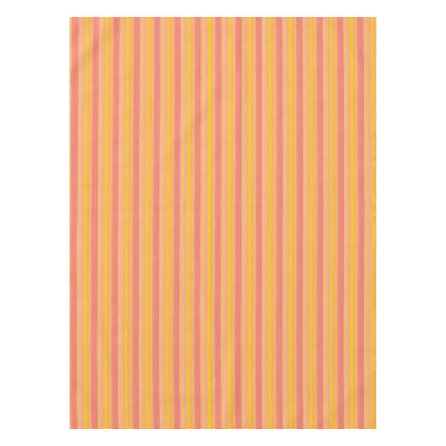 Toalha De Mesa Padrões riscados cor-de-rosa e laranja (Frente)