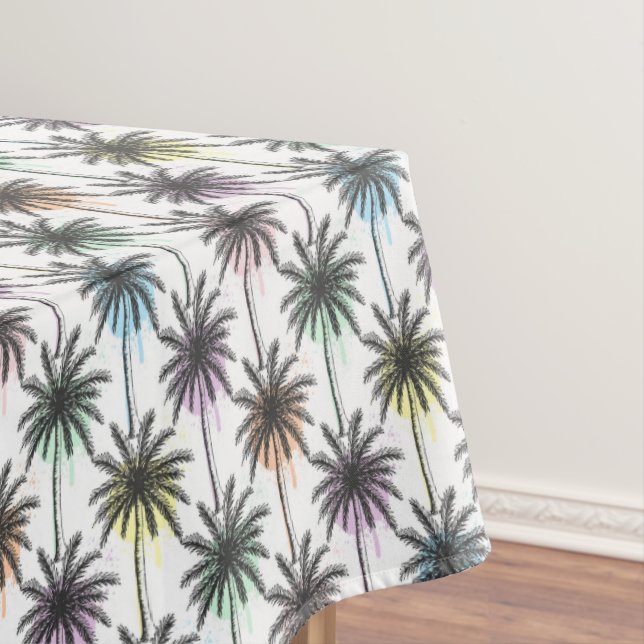 Toalha De Mesa Paint Drop Palm Tree Patterno (Posição Original)
