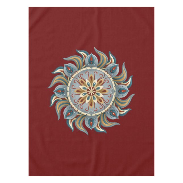 Toalha De Mesa Painterly Mandala (Frente)