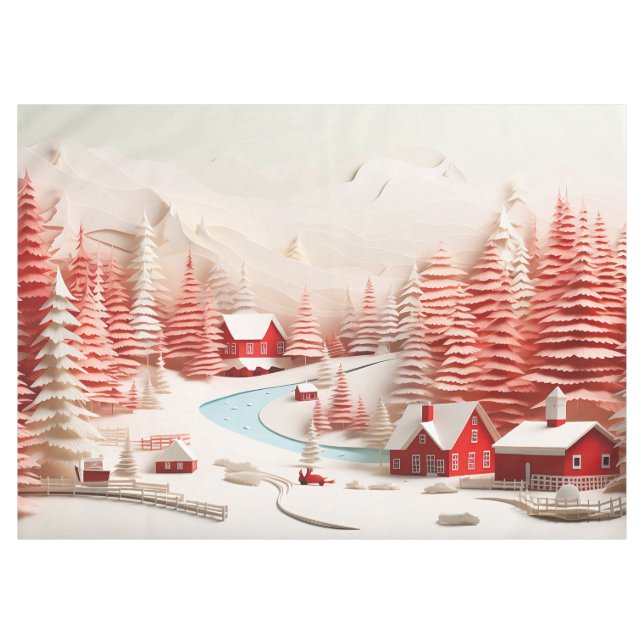 Toalha De Mesa Paisagem Escandinava 3D (Frente (Horizontal))