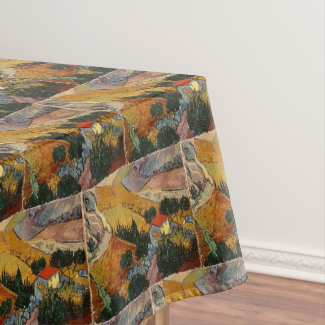Toalha De Mesa Paisagem Van Gogh com House e Plowman (Posição Original)