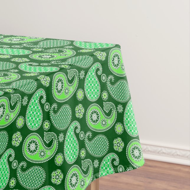 Toalha De Mesa Paisley, Emerald e Jade Green (Posição Original)