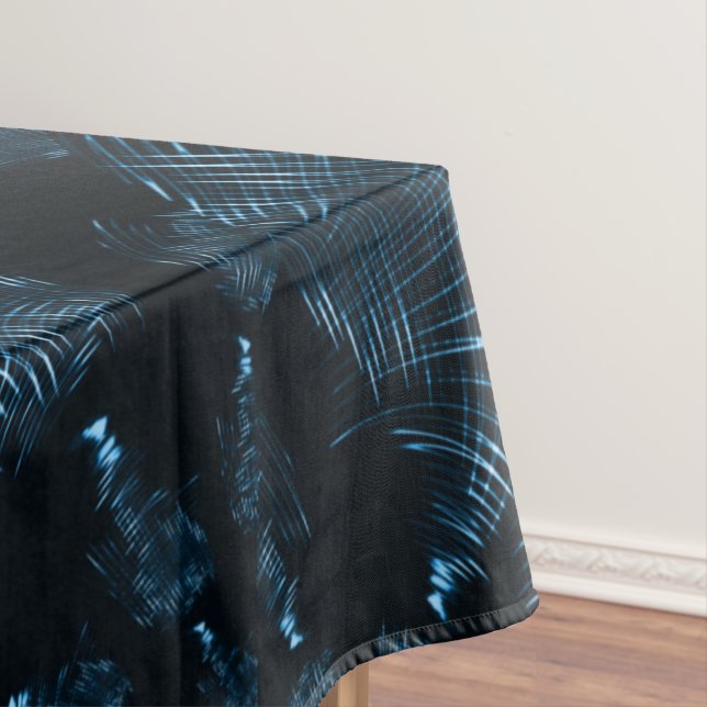 Toalha De Mesa Palhetas vivas curvas ou espinhos de tons azuis (Posição Original)