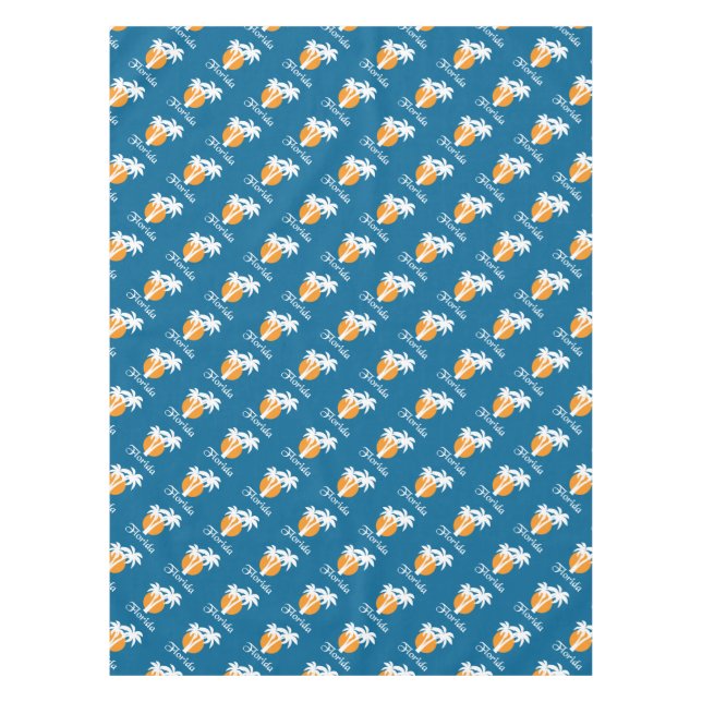 Toalha De Mesa Palmas e sol laranja (Frente)