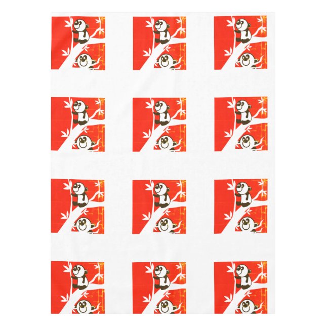 Toalha De Mesa Pandas de Aniversário (Frente)
