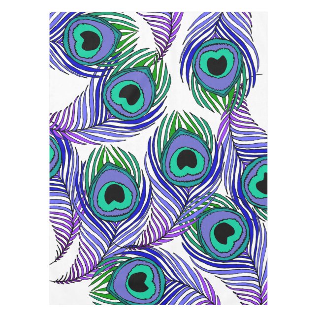 Toalha De Mesa pano de mesa da pena do pavão, pena gigante do (Frente)