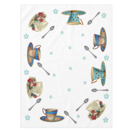 Toalha De Mesa Pano de mesa dos copos de chá do vintage