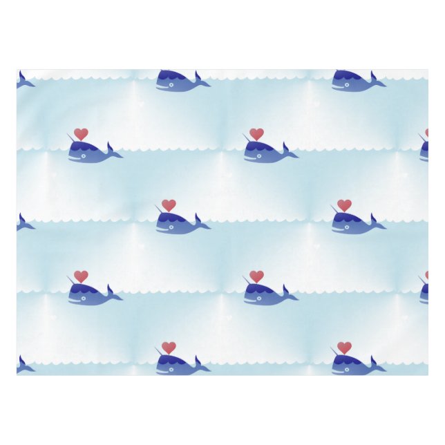 Toalha De Mesa pano de mesa kawaii narwhal (Frente (Horizontal))