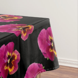 Toalha De Mesa Pansias Magenta A Preto,